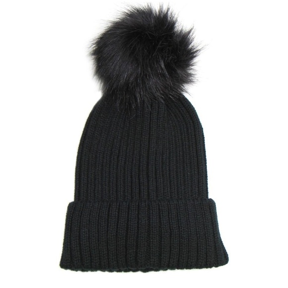 CHIC & WARM!  Beanie with Lg Vegan Pom - Picture 2 of 3
